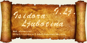 Isidora Ljubotina vizit kartica